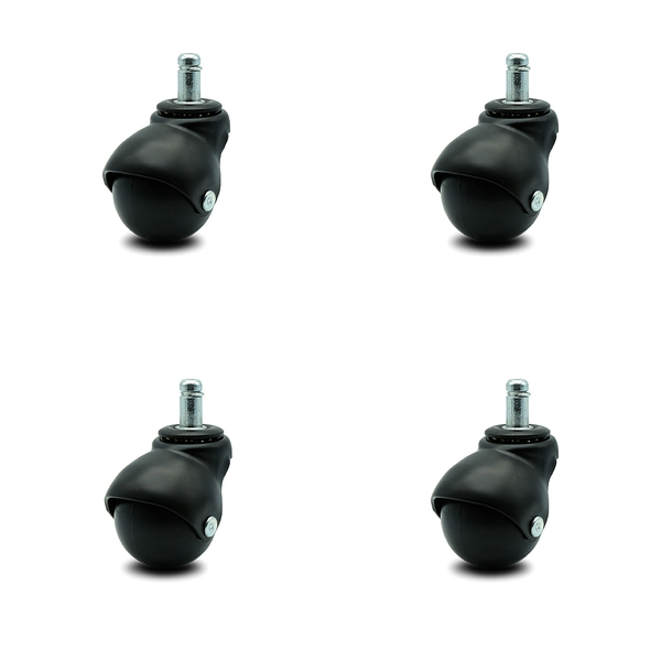 Service Caster 2 Inch Flat Black Hooded Grip Ring Ball Casters, 4PK SCC-GR01S20-POS-FB-716-4